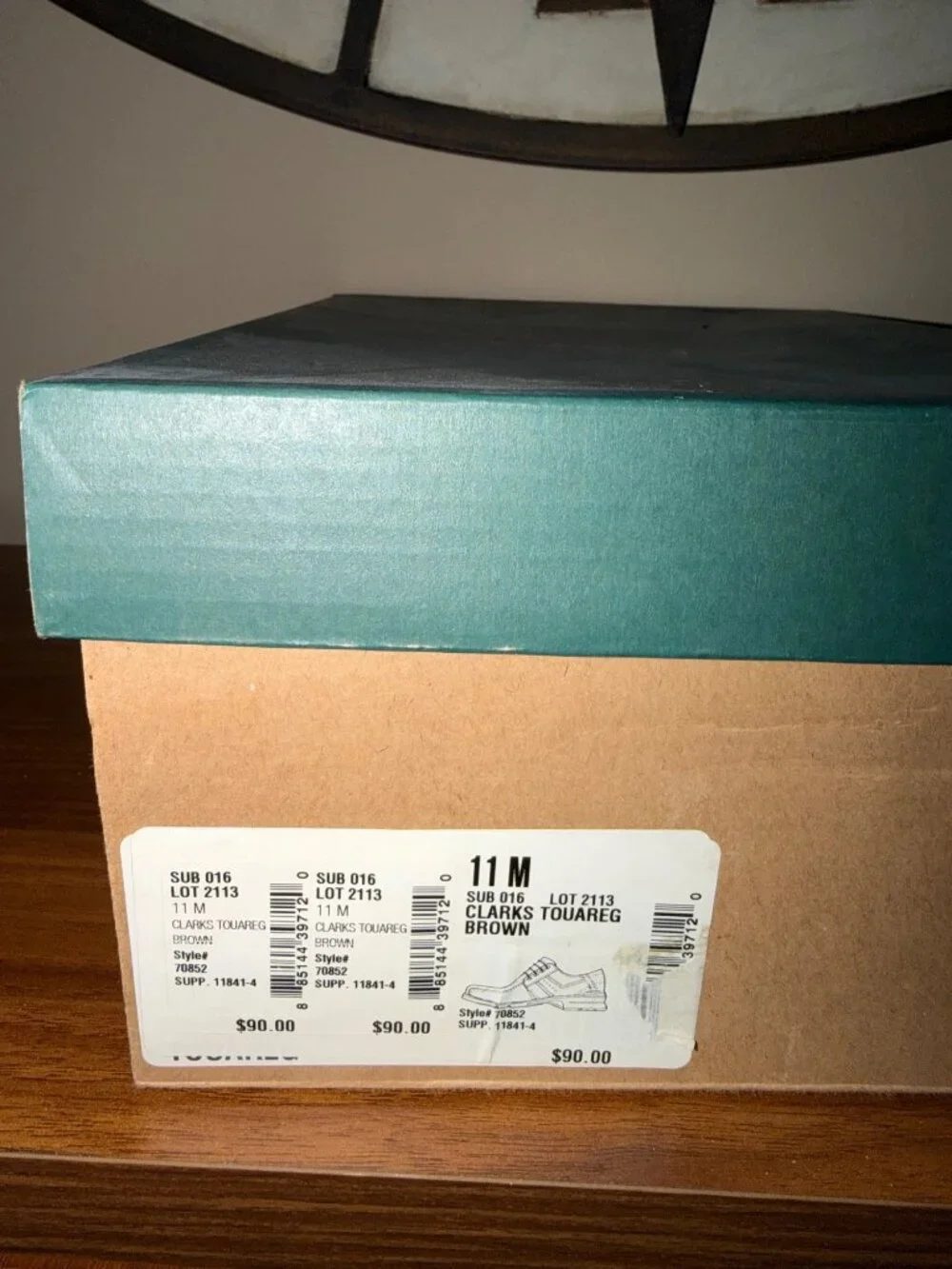 Clarks Touareg Mens Brown Leather Oxford Shoes Size 11M With Original Box